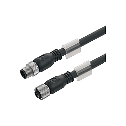Copper Data Cable (Assembled), Connecting Line, M12 / M12, Pin, Angled - Bush Straight, Shielded 1062320300