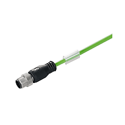Copper Data Cable (Assembled), Connecting Line, M12 / M8, Male, Straight - Male, Straight, Shielded