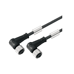 Câble adaptateur pour capteur-actionneur (assemblé), ligne de connexion, M12 / M12, câblage double, fiche droite, 2x prises coudées 1005270030