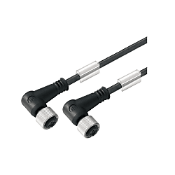 Câble adaptateur pour capteur-actionneur (assemblé), ligne de connexion, M12 / M12, câblage double, fiche droite, 2x prises coudées 1005460170