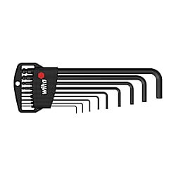 L-Key Set in Classic Holder, Hexagonal Ball End, 9 Pieces, Black Oxidized