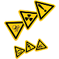 Adesivi triangolari di avvertenza / Avviso / Pericolo