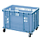 Drahtbox Typ BS, blau, mit Lenkrolle