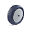Polyurethane wheel, smooth running series, with thread protection cover, ready to install PUBK-050-19-21-K06-BLAU