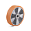 Polyurethane wheel, die-cast aluminum rim, approx. 92 ° Shore A PUZA-180-50-60-K20