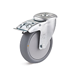Swivel Castors with lock fixing and double stop, thermoplastic wheel