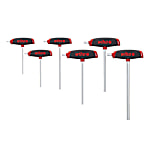 Wiha Jeu de clés mâles avec manche en T ComfortGrip Six pans avec lame latérale, chromée mat, 6 pièces