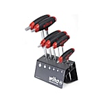 Wiha Set di chiavi a brugola con impugnatura a T ComfortGrip Esagonale con attacco laterale, cromato opaco, 7 pezzi in supporto da banc