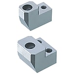 Core lock stopper blocks / wedge-shaped / double counterbore / inclined pin / partial slot embedding
