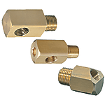 Connection adapter / L-shape / brass / conical male thread, conical female thread