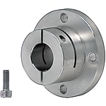 Shaft holders / guided round flange, round flange flattened on both sides / slotted