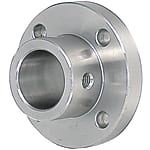 Shaft holders / guided round flange, square flange, two-sided flattened round flange / one-piece