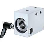 Linear ball bearings / block form / aluminium / anodised / clamping lever