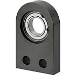 Bearing housings / semi-circular / through holes / circlip / deep groove ball bearing / steel, stainless steel / black oxided, nickel-plated