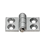 Flat hinges for construction profiles / conical countersinks / demountable / plastic bushing, slot springs / extruded aluminium / MISUMI