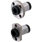 Linear ball bearings / flange selectable / steel / nickel-plated / lubricating