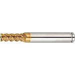 AS Coated Powdered High-Speed Steel Square End Mill, 4-Flute, 50° Spiral, Short, with Nicked Peripheral Cutting Edge