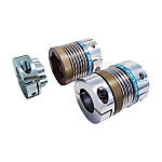 Bellow couplings / hub clamping, feather key DIN 6885, axial plug-in / bellows: stainless steel / body: aluminium / KB4P / KBK