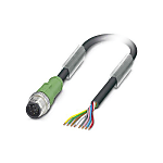 Sensor / Actuator cable SAC-8P, Plug straight M12