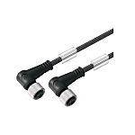 Sensor-Actuator Adaptor Cable (Assembled), Connecting Line, M12 / M12, Twin Cabling, Pin, Straight, 2X Socket, Angled