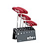Wiha Jeu de clés mâles avec manche en T Six pans 7 pcs y compris nickelées brillantes dans le support d’établi