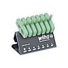 Wiha Jeu de clés mâles avec manche clé TORX PLUS®, 7 pcs, oxydées noir dans le support d’établi