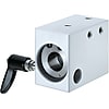 Linear ball bearings / block form / aluminium / anodised / clamping lever