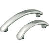 Maniglie / forma ovale curva / filettatura interna / acciaio inox / lucidato
