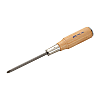 Cross-Head Through Type Screwdriver With Wooden Handle