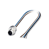 Connecteur encastré SACC-EC, fiche, M12, avec 0.5m de fil de Litz TPE