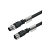 Copper Data Cable (Assembled), Connecting Line, M12 / M12, Male, Straight - Male, Straight, Shielded