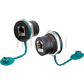 LANケーブル延長　STP　CAT6A/CAT6/CAT5e　パネルマウント（丸型JJ中継アダプタ）