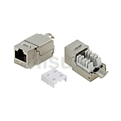LANケーブル延長　シールド有　CAT5e　パネルマウント（JJ中継アダプタ）　ツールレス圧接タイプ