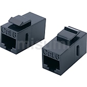 LANケーブル延長　シールド無　CAT6A/CAT6　パネルマウント　JJアダプタ（中継用ジャック）