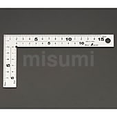 75×150mm 厚手幅広シルバー曲尺