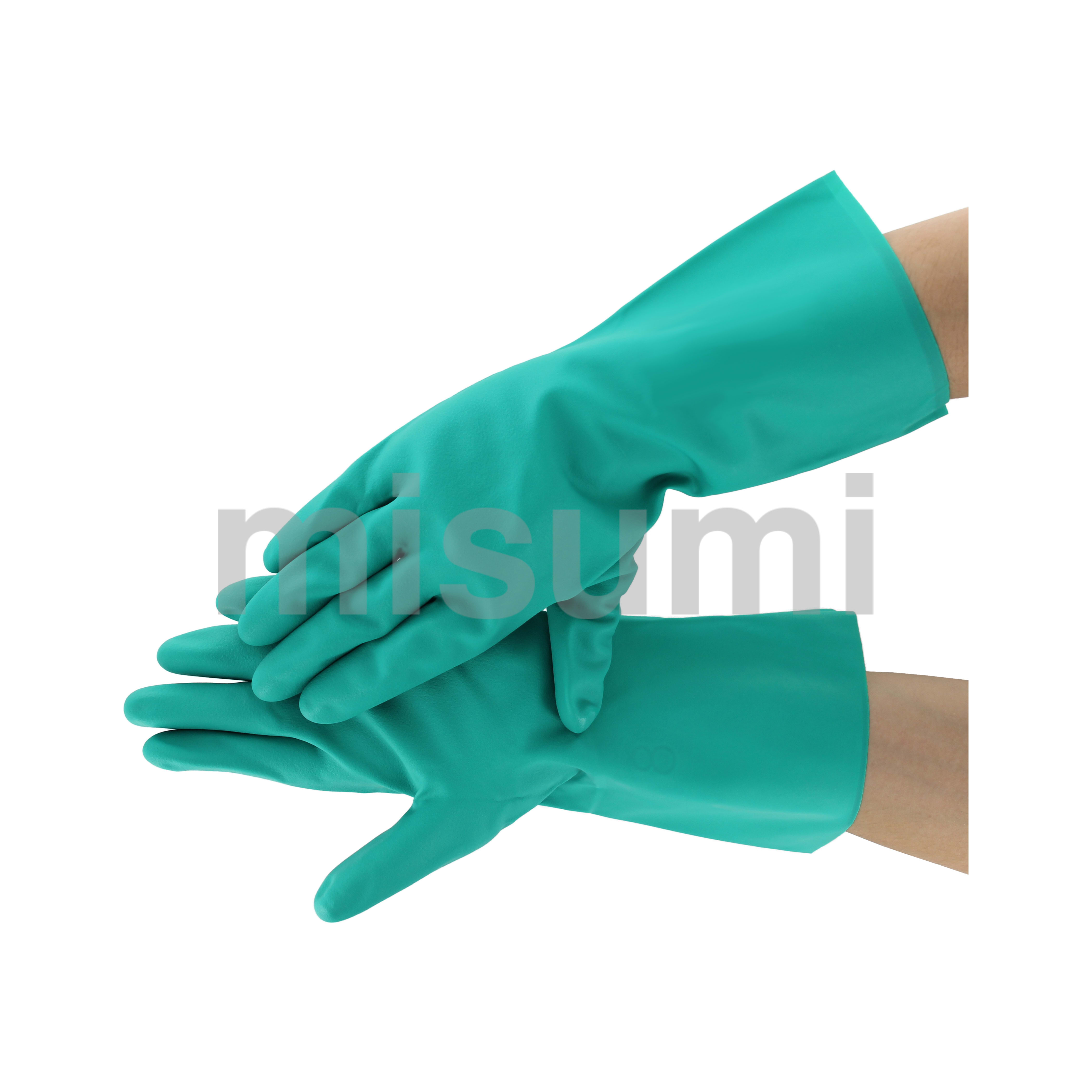 （まとめ）アンセル 耐油・耐薬品ニトリル手袋アルファテック ソルベックス 中厚手 Mサイズ グリーン 37-175-8 1双