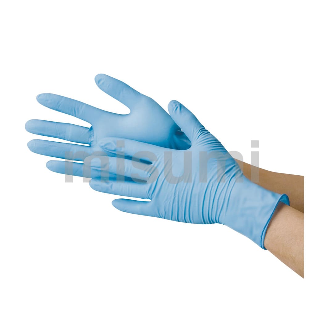 極薄ニトリルゴム手袋 ブルー （粉なし） | ミスミ | MISUMI(ミスミ)