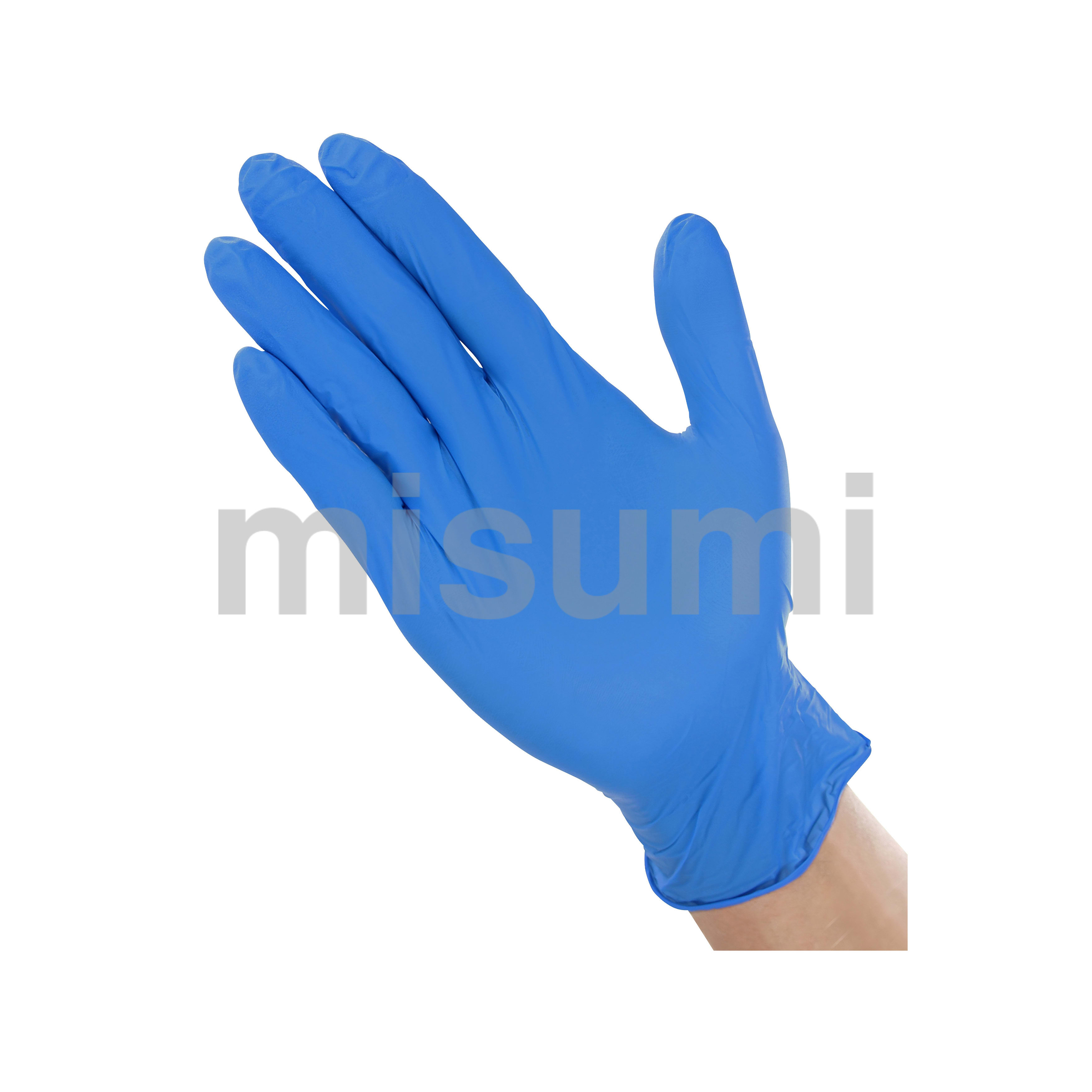 エコノミーシリーズ】ニトリルゴム手袋 ブルー（粉なし） ミスミ MISUMI(ミスミ)
