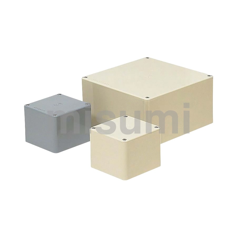 未来工業 プールボックス 正方形 ノックなし 500×500×300 ミルキーホワイト PVP-5030M - 3