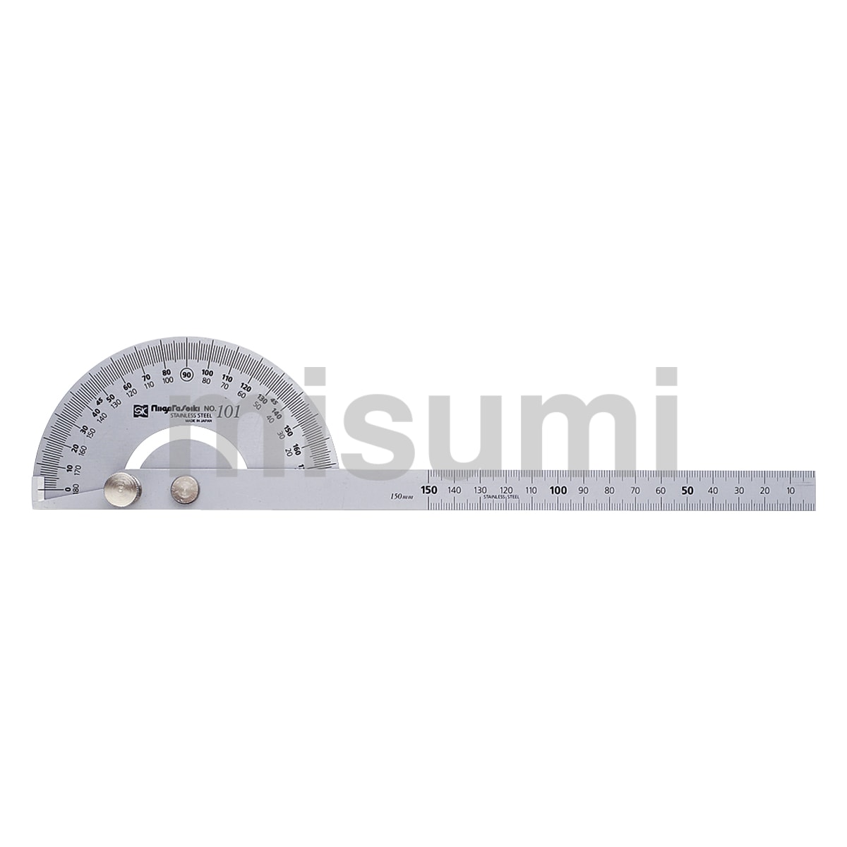 プロトラクター No.30 シルバー φ120（直径120mm） 竿目盛なし