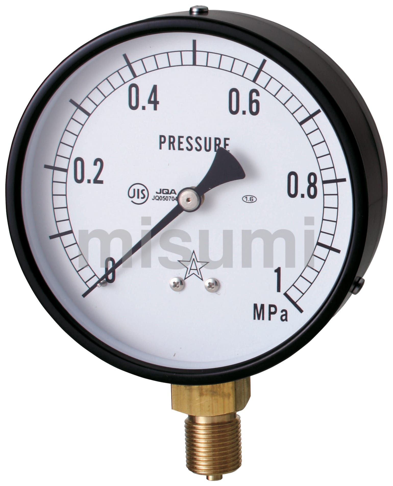 G411-211-M-2.5MP 一般蒸気用圧力計（A枠立型・φ100） 右下精器製造 ミスミ 326-0020
