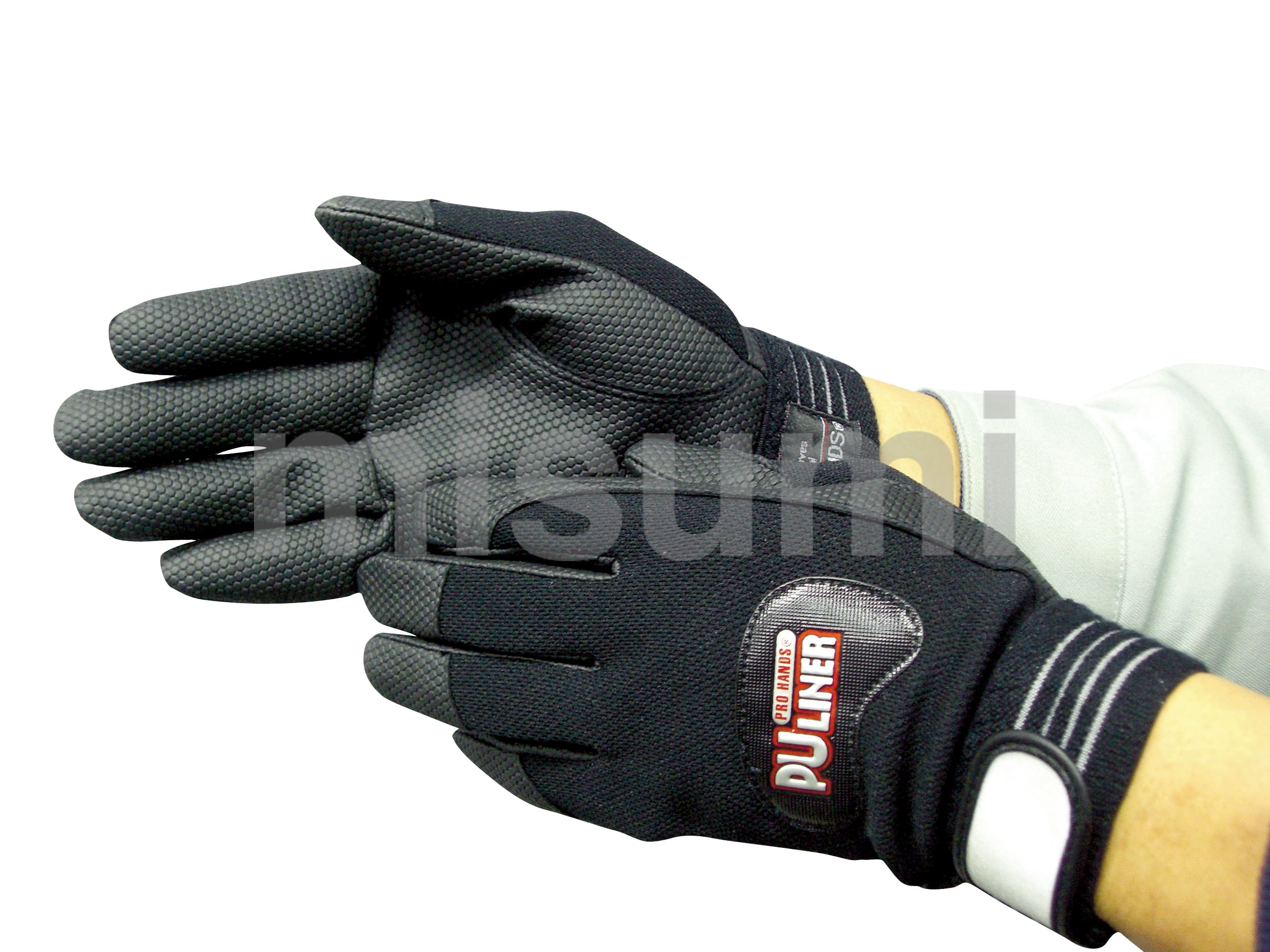 富士グローブ PUライナーアルファブラック 合成皮革手袋 黒色 Lサイズ 10双組 日本製素材使用 - 1