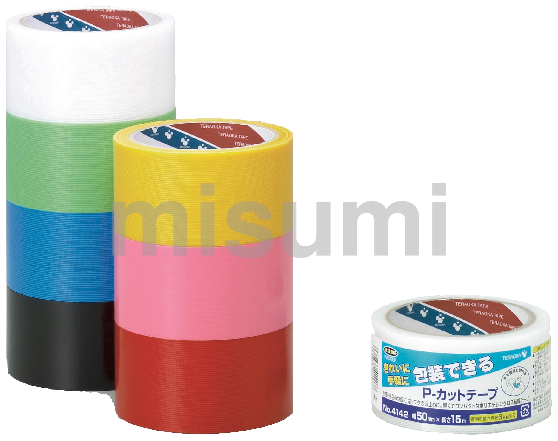 型番 ポリエチレンクロス粘着テープ 貼ってはがせる P-カットテープ No.4142 寺岡製作所 MISUMI(ミスミ)