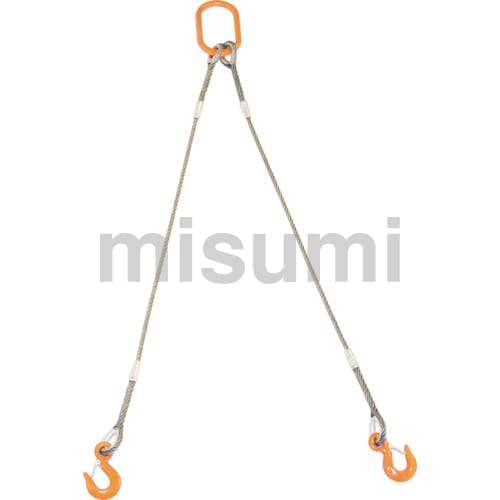 玉掛けワイヤロープスリング Wスリング （2本吊りタイプ・フック