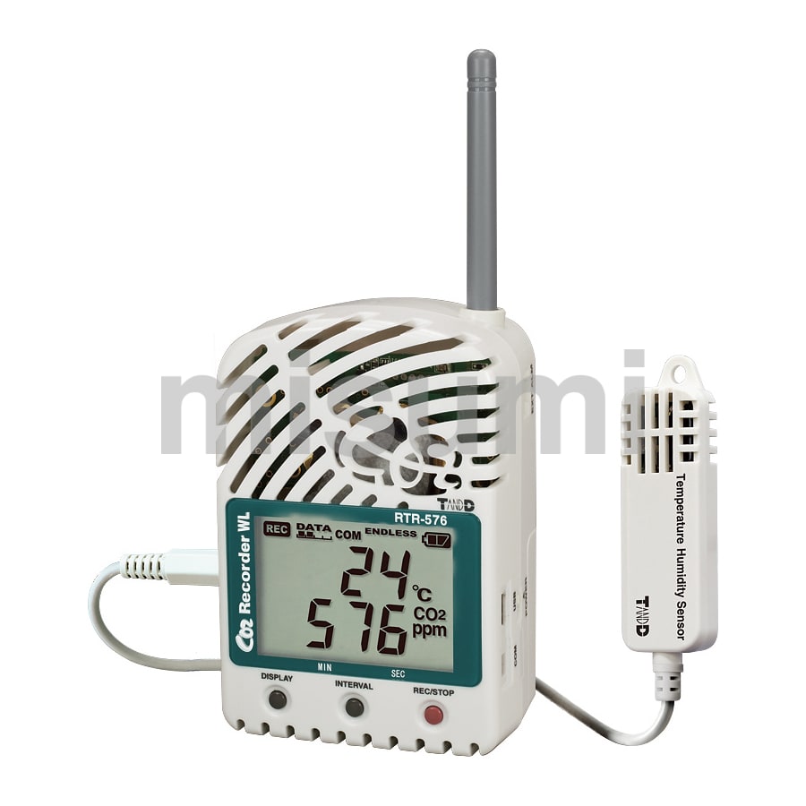 CO2/温度/湿度ワイヤレスデータロガー TD MISUMI(ミスミ)