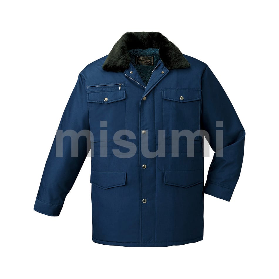 9500-011-LL 防寒コート フード付（紺・緑） 自重堂 MISUMI(ミスミ)