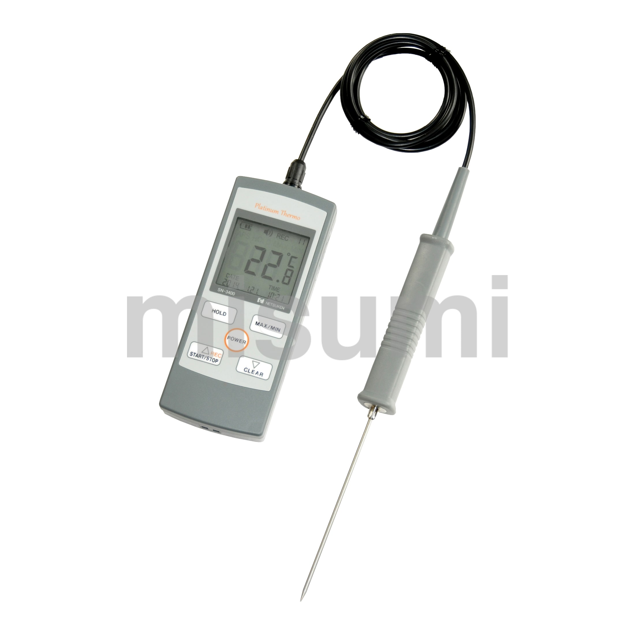 ハンディ型白金デジタル温度計 SN-3400プラチナサーモ 本体及び対応センサ（別売り）