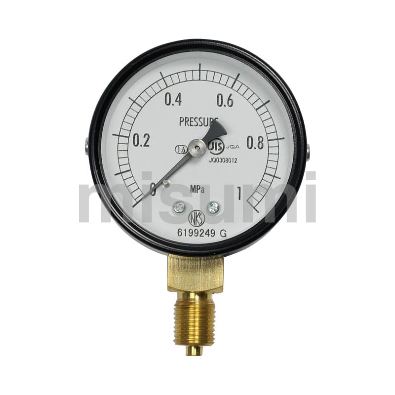 普通形圧力計（φ60、立形A枠、接液部：一般用、性能：蒸気用） | 長野