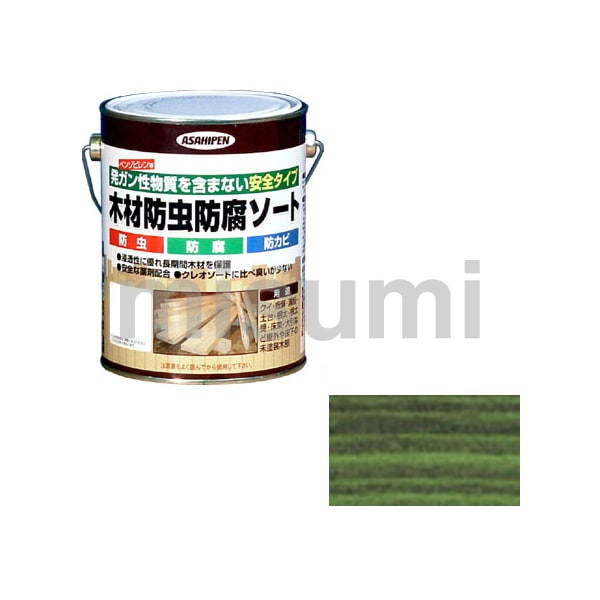 木材防虫防腐ソート（緑・透明・ブラウン） アサヒペン MISUMI(ミスミ)