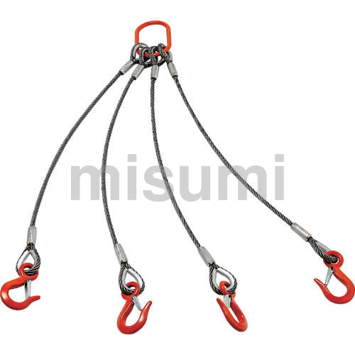 玉掛けワイヤロープスリング アルミロックスリング （4本吊りタイプ） TWEL-4Pシリーズ